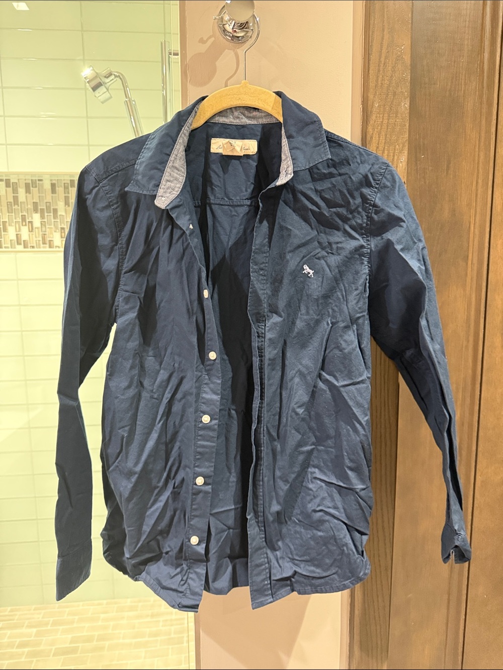 Boys' Navy Button-Down Shirt - Comfortable Long Sleeve - Picture 1 of 4